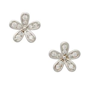 KATE SPADE • Silver Gleaming Gardenia Flower Earrings